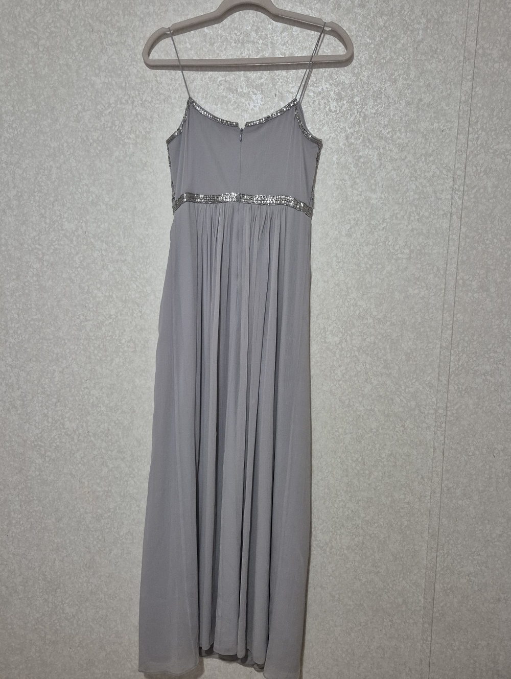 Adrianna Papell Silver Beaded Spaghetti Strap Maxi Dress..size:6 - Picture 8 of 12